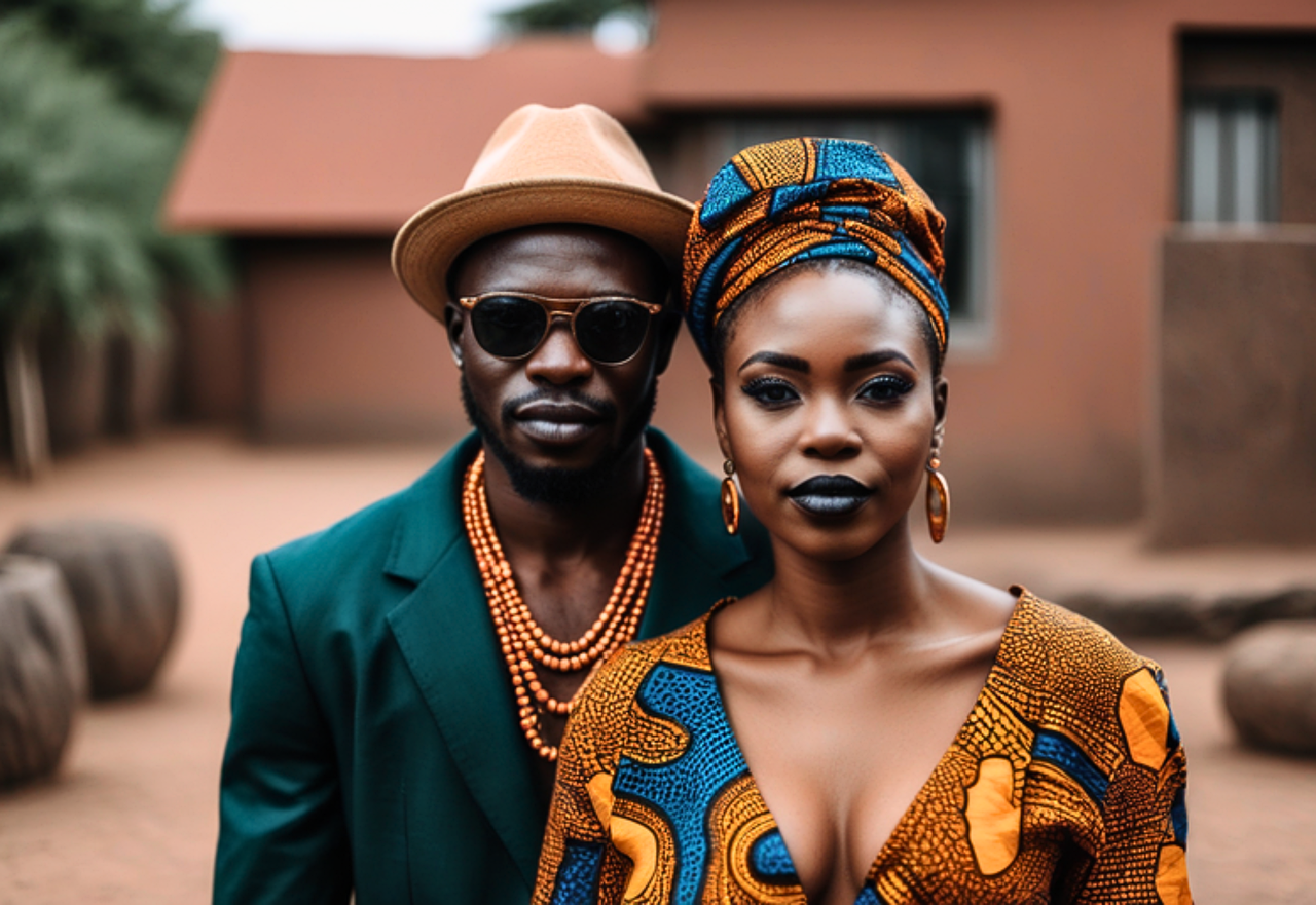 Download free HD stock image of Ai Generated Couple Free ai generated couple african couple illustration