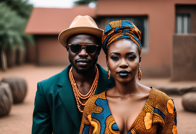 Free ai generated couple african couple illustration