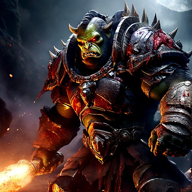Free ai generated orc warrior illustration