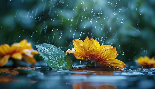 Download Ai Generated, Flowers, Rain. Royalty-Free Stock Illustration ...