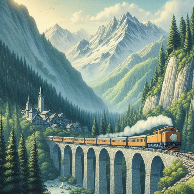 Download free HD stock image of Ai Generated Train Free ai generated train railroad illustration