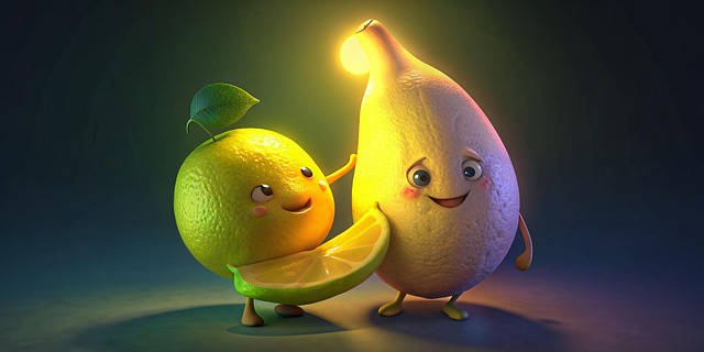 Free ai generated lemon cartoon illustration