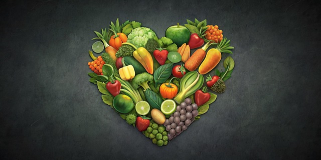 Free ai generated vegetables heart illustration