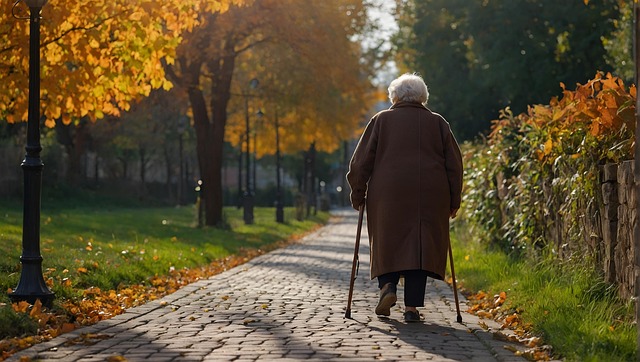 Free ai generated senior walk illustration