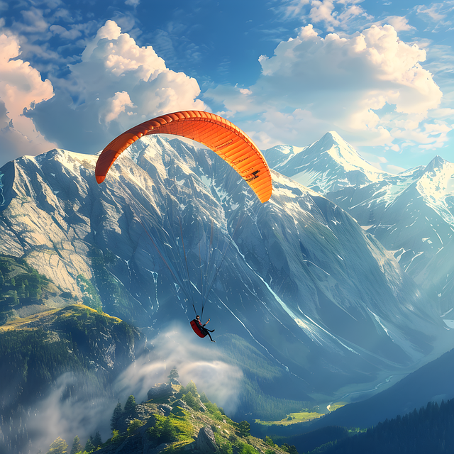 Free ai generated paragliding paraglider illustration