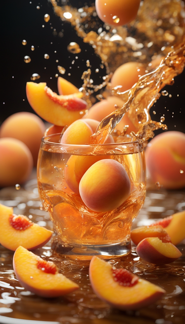 Free ai generated peach juice illustration
