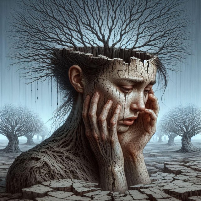 Free ai generated woman tree illustration