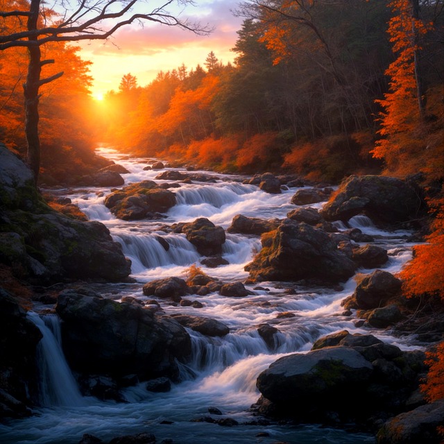 Free flow rapids waterfall illustration