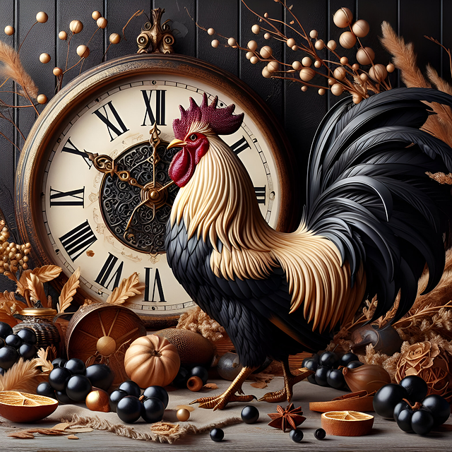 Free ai generated rooster time illustration
