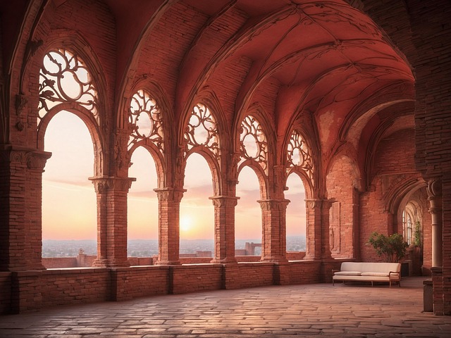 Free ai generated arches building illustration