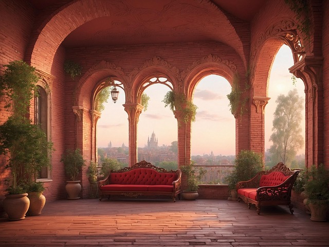 Free ai generated building arches illustration