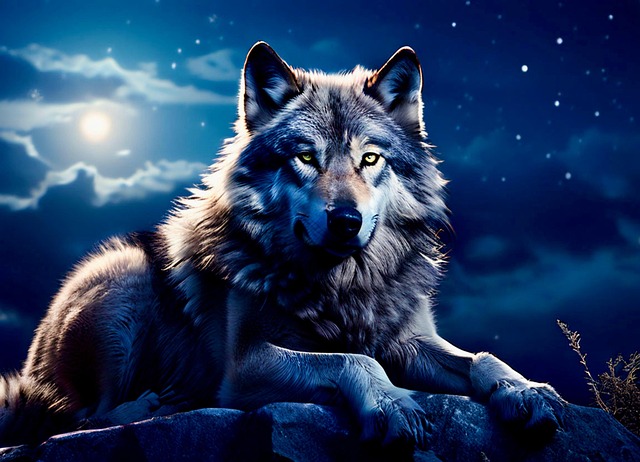 Download free HD stock image of Ai Generated Wolf Free ai generated wolf cliff illustration
