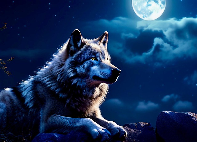 Free ai generated wolf cliff illustration