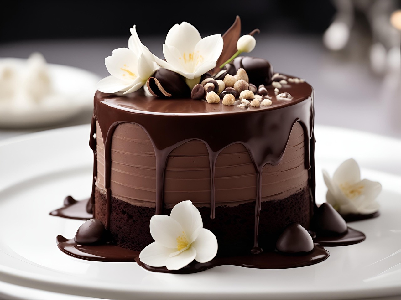 Free ai generated cake flowers illustration