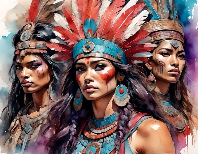 Free ai generated women headdress illustration