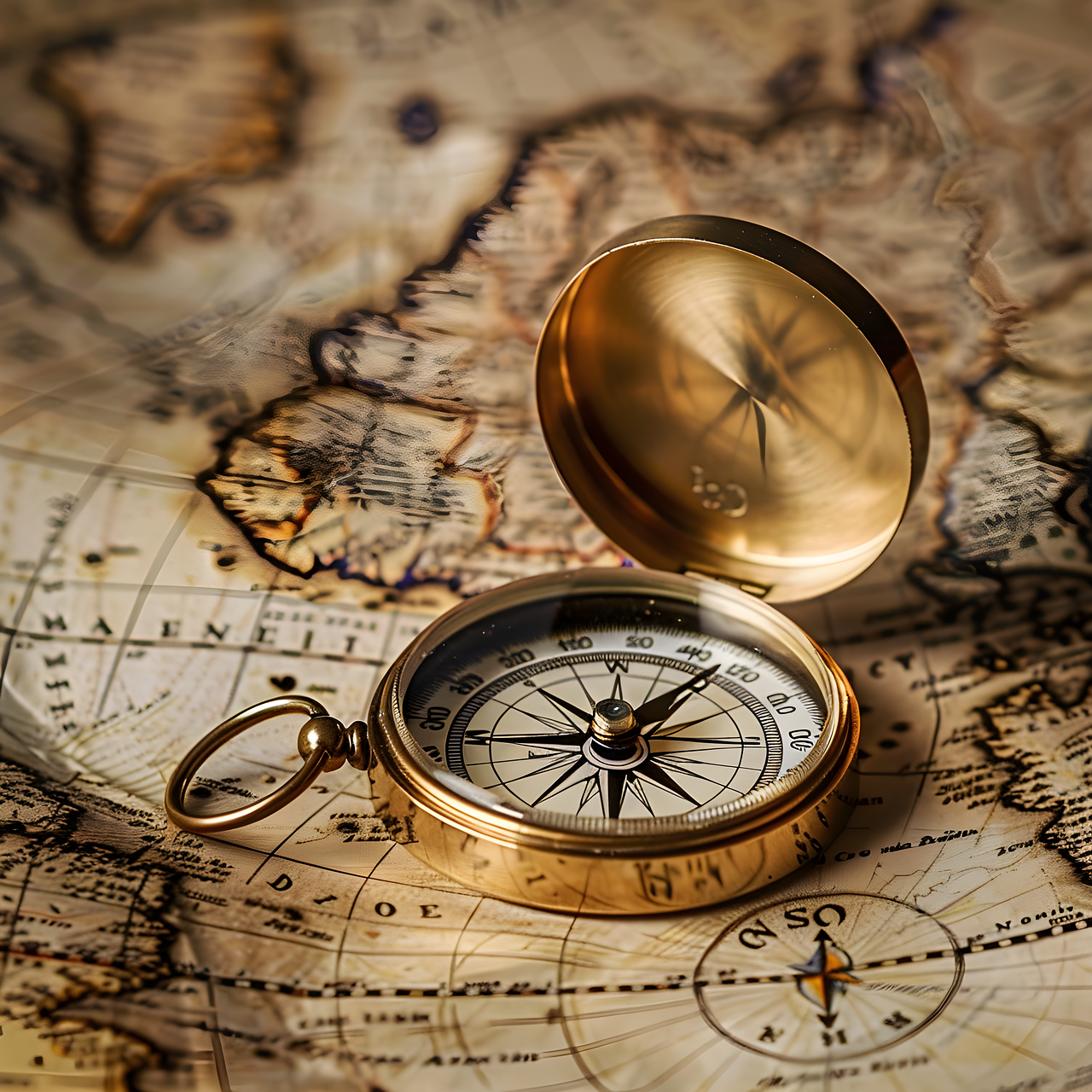 Download Ai Generated Compass Map Royalty Free Stock Illustration 