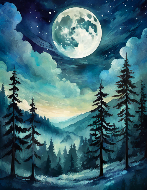 Free ai generated trees forest illustration