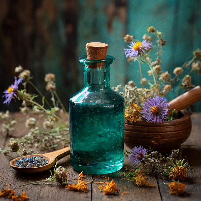 Free bottle herbs oils illustration