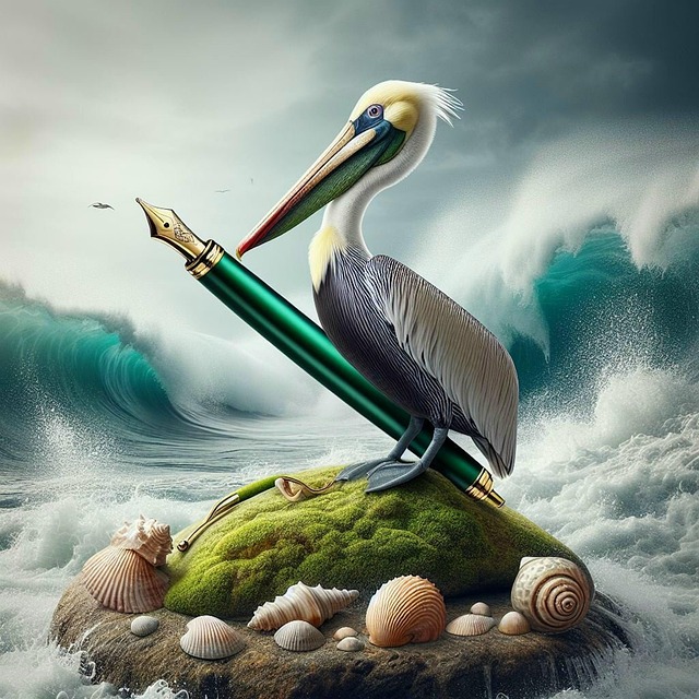 Free ai generated pelican ink pen illustration