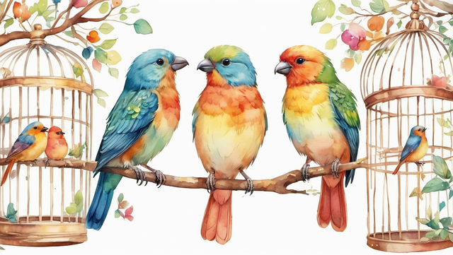 Free ai generated birds cage illustration