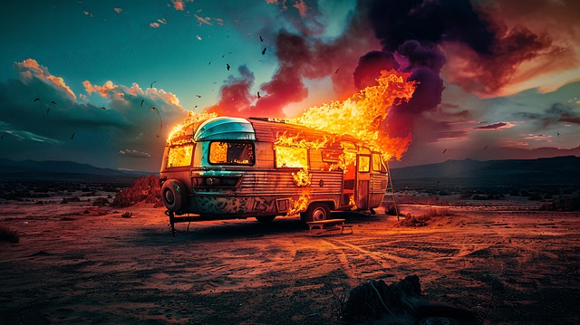 Free ai generated caravan nature illustration