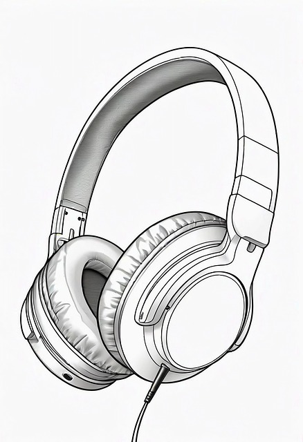 Download free HD stock image of Ai Generated Headphones Free ai generated headphones coloring page illustration