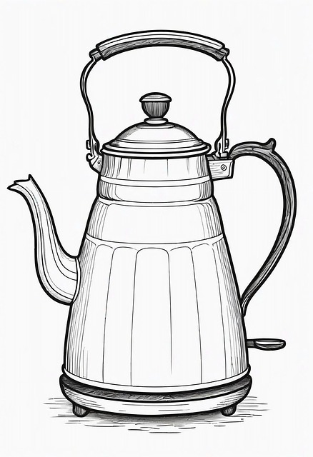 Download free HD stock image of Ai Generated Coffee Kettle Free ai generated coffee kettle coloring page illustration