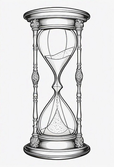 Free sandglass hourglass line art illustration