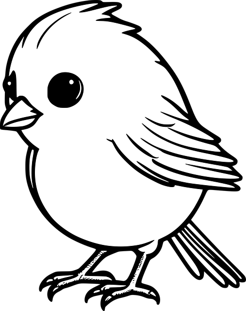 Free bird line art cartoon vector