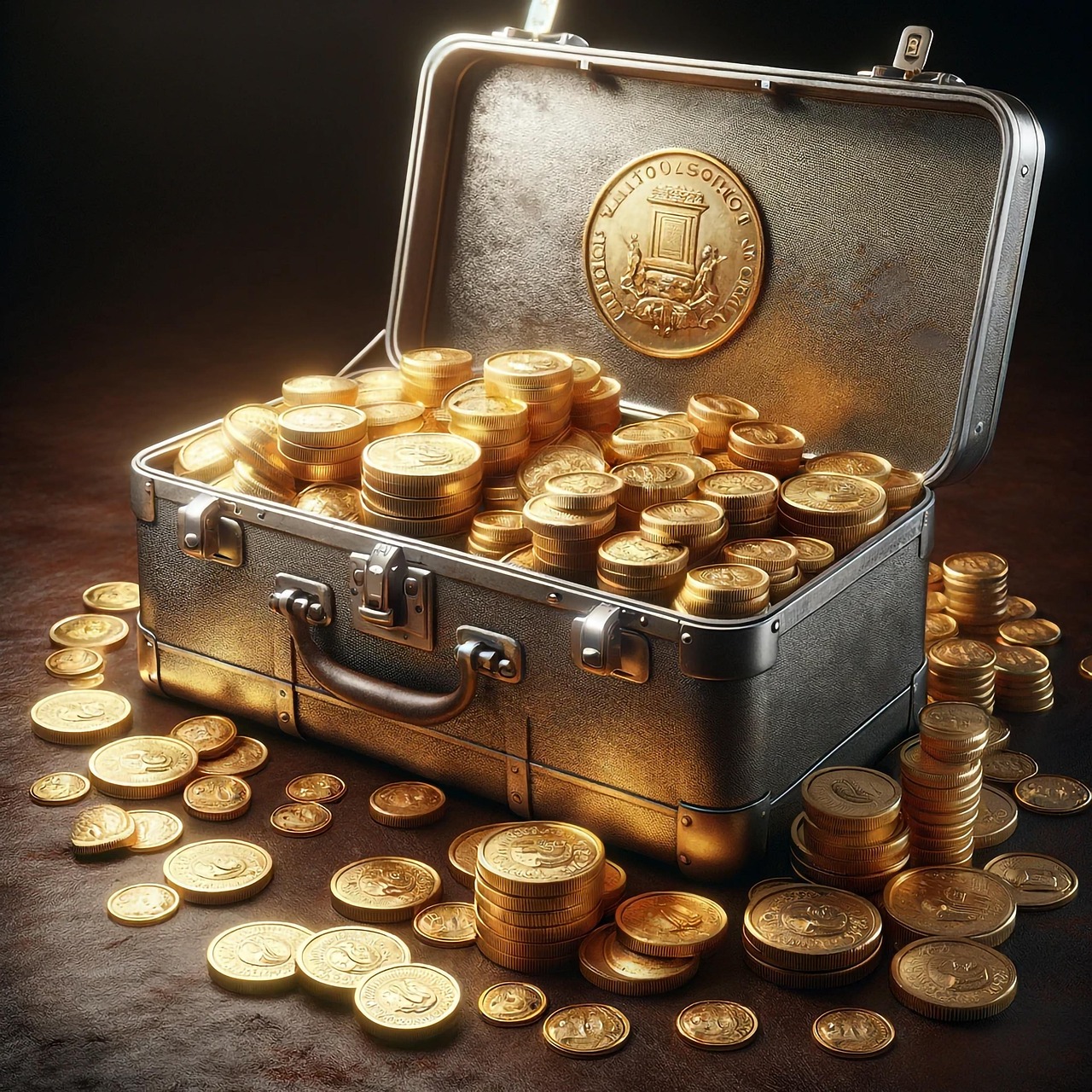 Download Ai Generated, Gold, Coins. Royalty-Free Stock Illustration