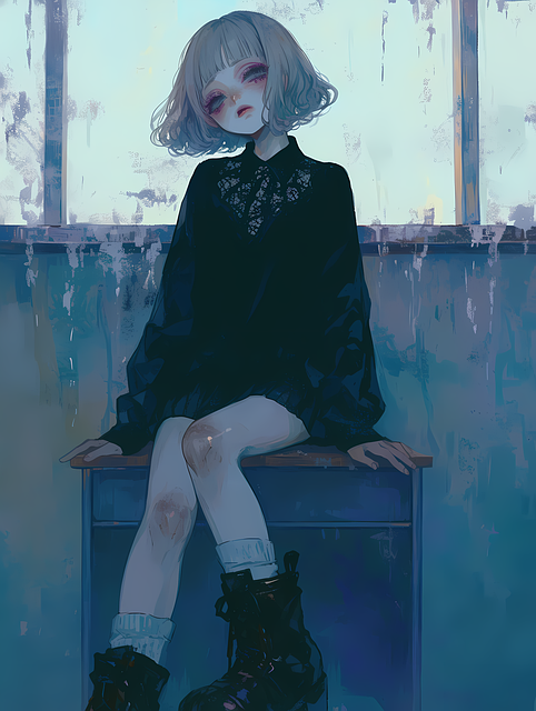 Free women loneliness sad illustration