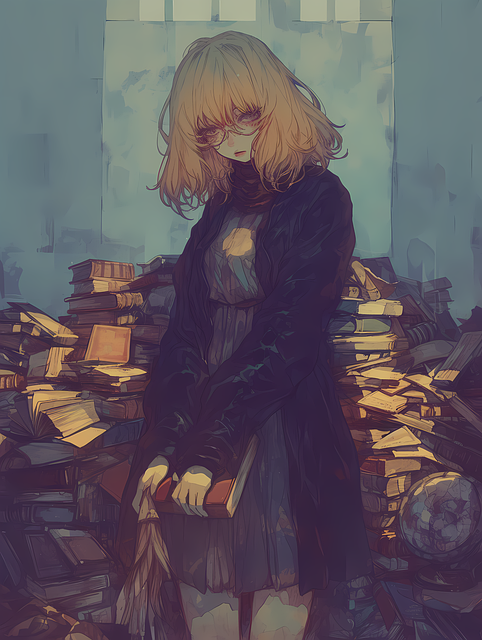 Free woman anime loneliness illustration
