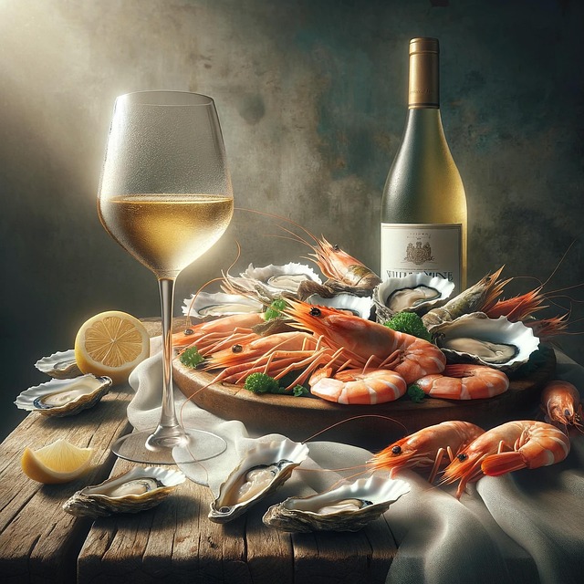 Free ai generated seafood wine illustration