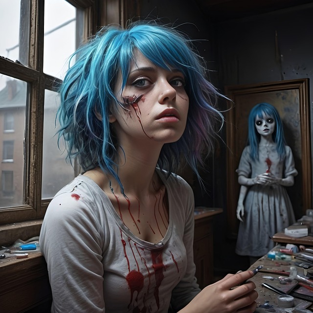 Free woman gothic dark illustration