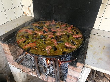 Paella, Mad, Ris, Spanien, Rejer, Reje