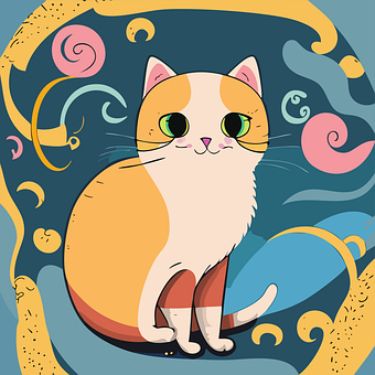 Ai Gerado, Gato, Desenho Animado