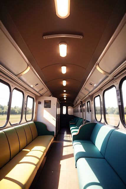 Free ai generated train countryside illustration