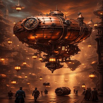 Ai Generiert, Zeppelin, Steampunk