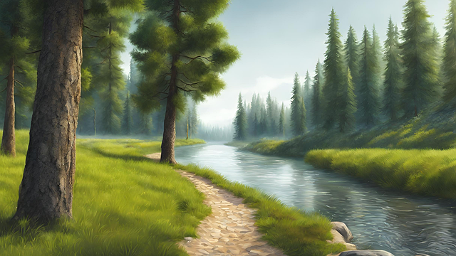 Free Ai Generated Stream illustration and picture