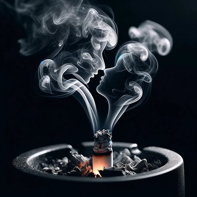 Free ai generated cigarette love illustration
