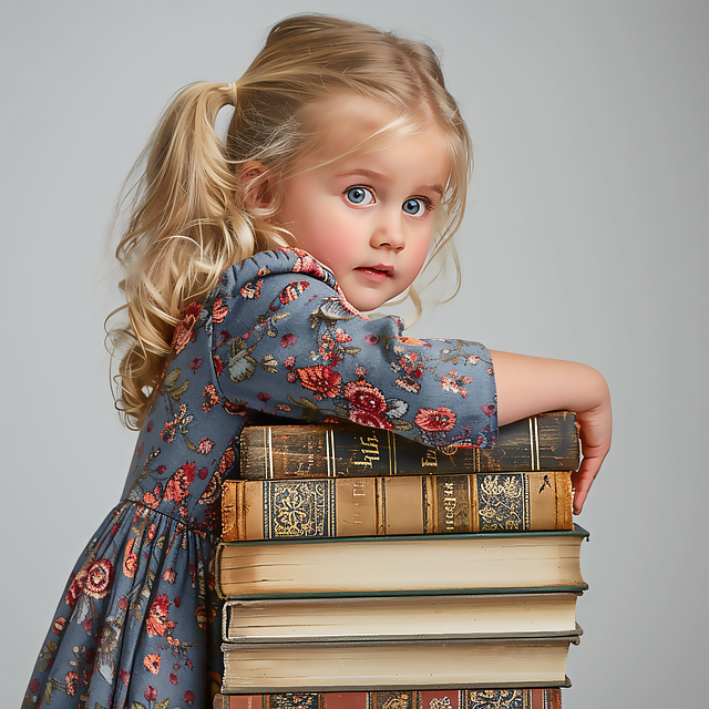 Free ai generated little girl books illustration