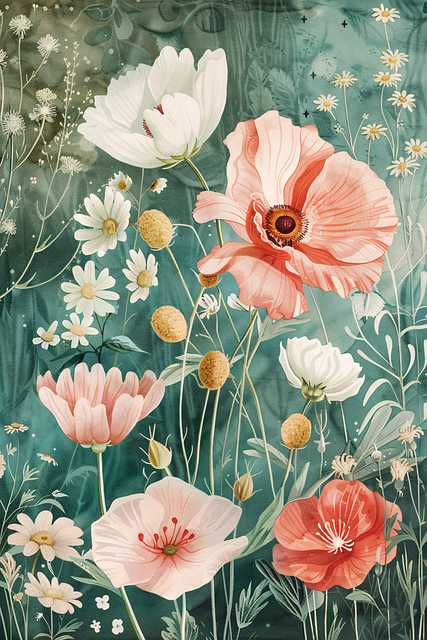 Free ai generated wildflowers flowers illustration