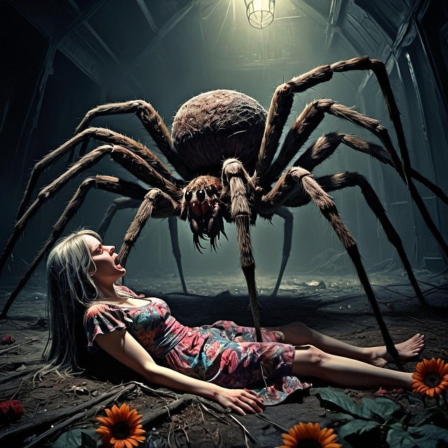 Free ai generated woman spider illustration