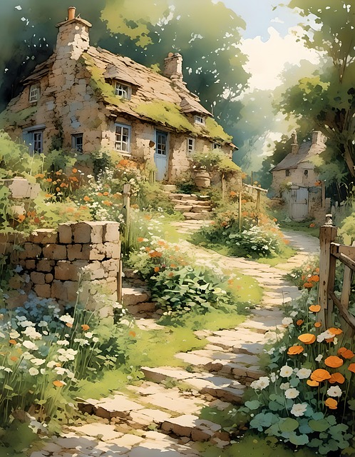 Free ai generated house wall illustration
