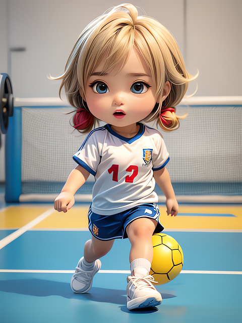 Free ai generated girl handball illustration