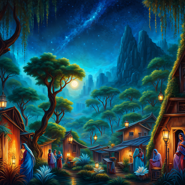 Download free HD stock image of Ai Generated Mountain Free ai generated mountain village illustration