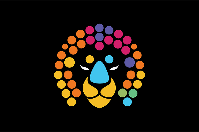 Farverig, Løve, Hoved, Logo, Tegneserie