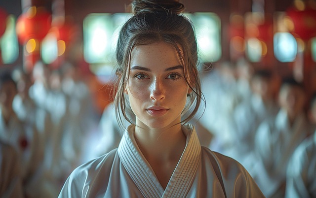 Free ai generated woman martial arts illustration