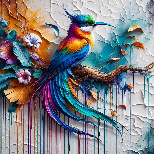 Free ai generated bird flowers illustration