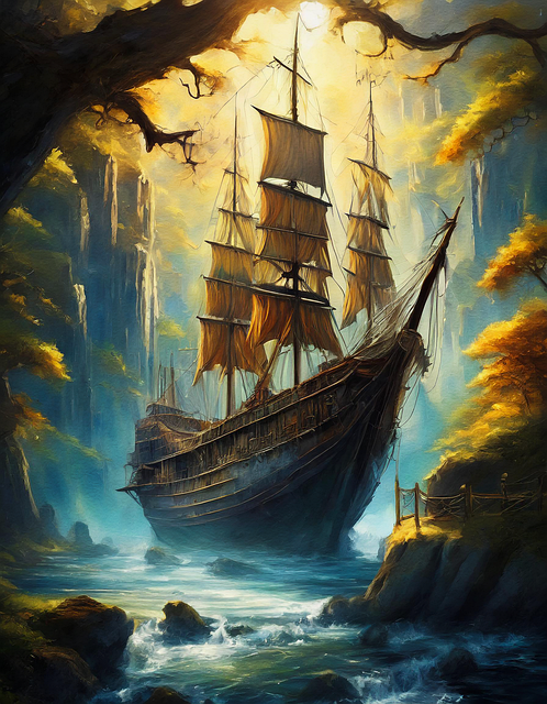 Free ai generated ship sail illustration